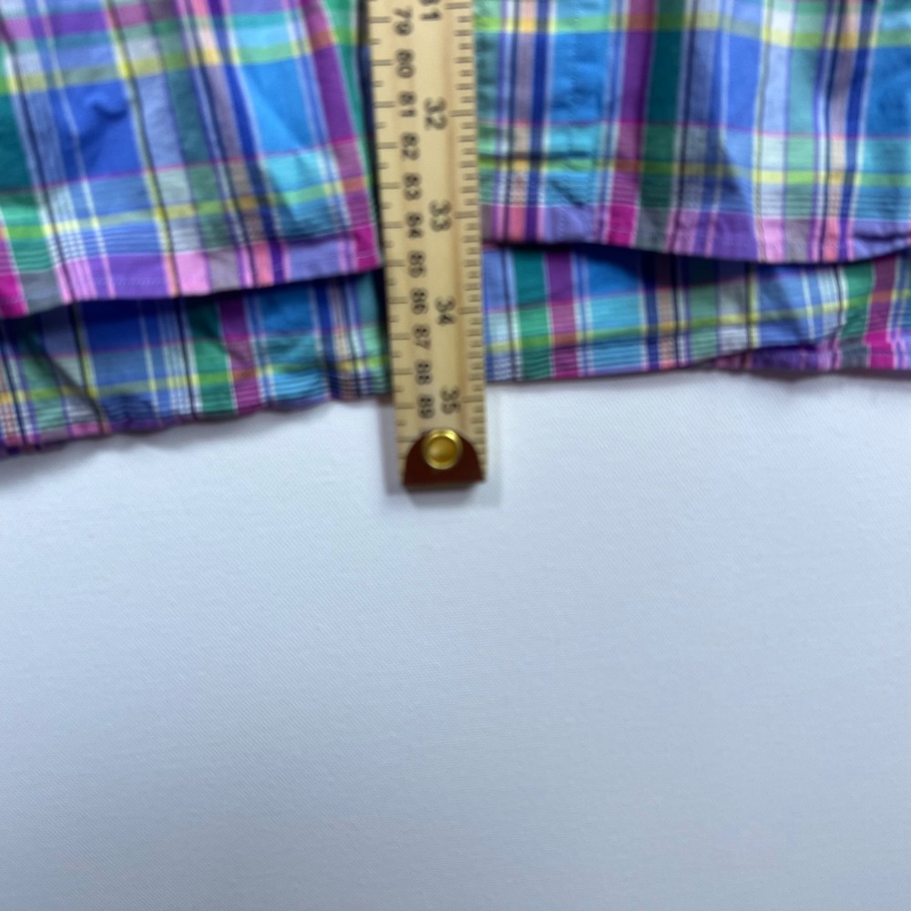 Polo Ralph Lauren Button Down Shirt Plaid Madras Tall Long Sleeve XLT Pocket - Picture 7 of 7